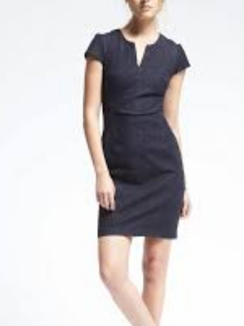 Banana Republic Size 2P Dark Wash Denim Angled Seam Sheath Dress